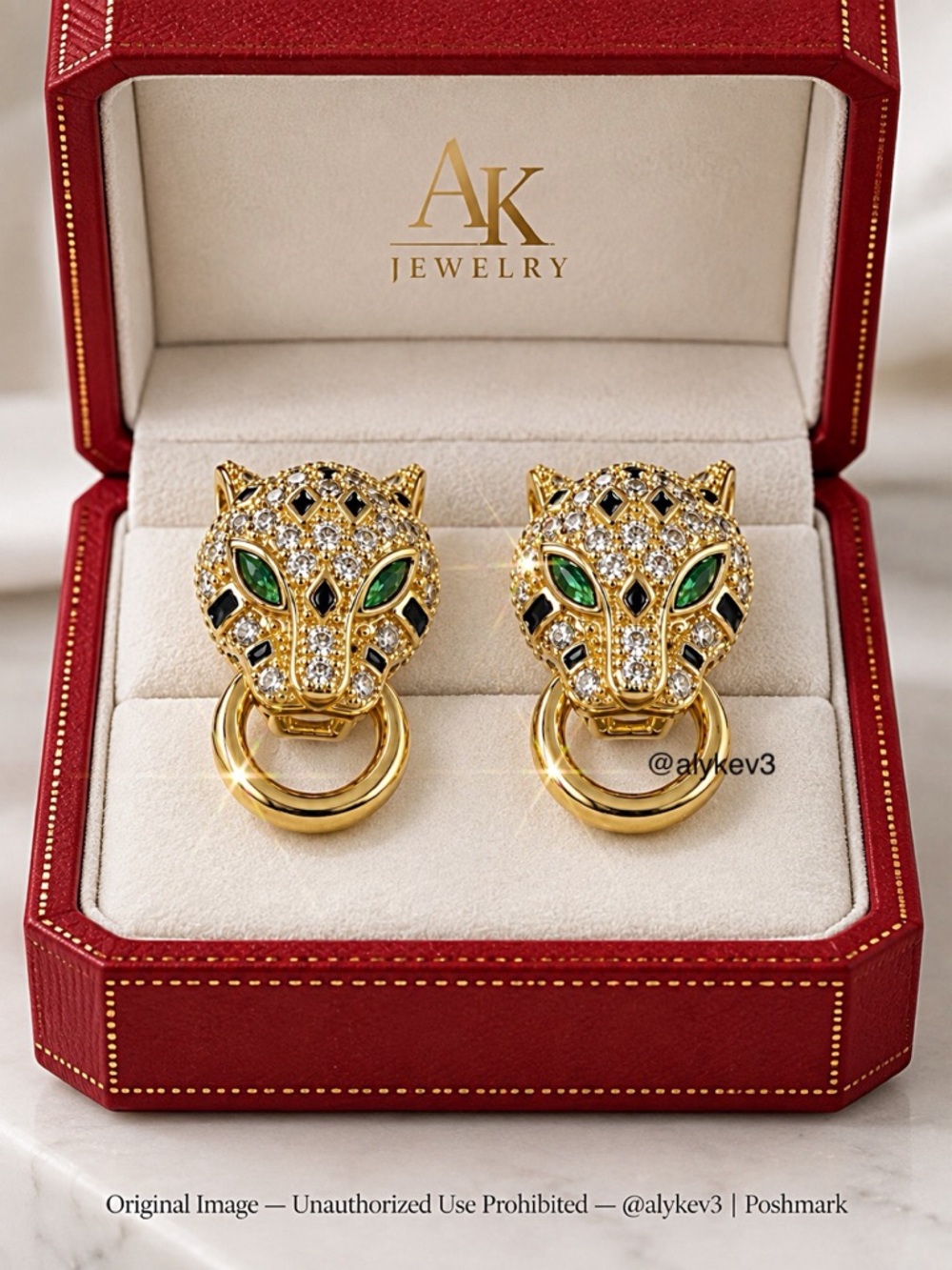 💎LUXURY 18k Sparkling Crystals Panther Head Drop Earrings | by AK Jewelry™
